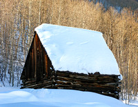 Old Barn Covered With Snow - Highway 550